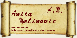 Anita Malinović vizit kartica
